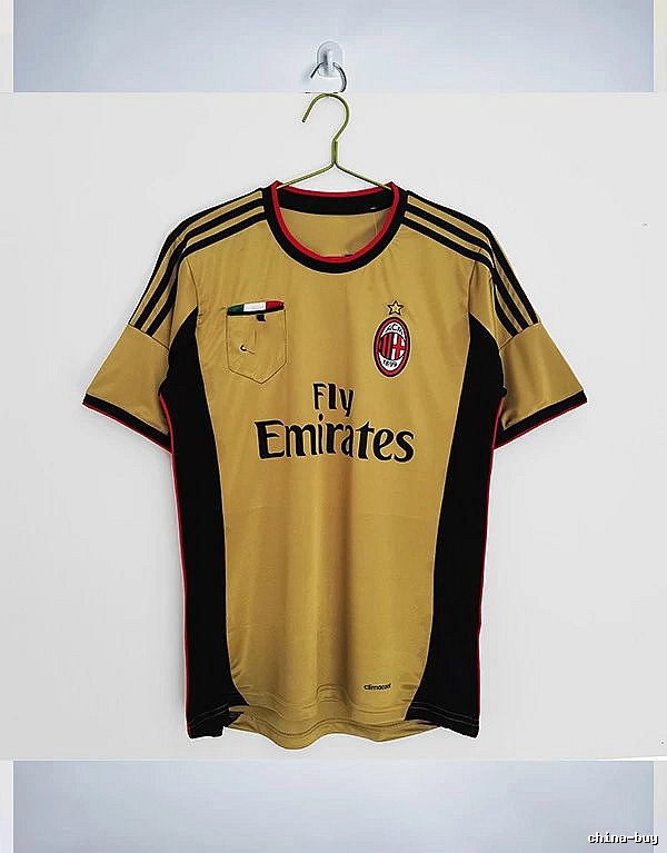 AC Milan Travel Retro soccer jersey Red Black Striped with Soft Visual Tone