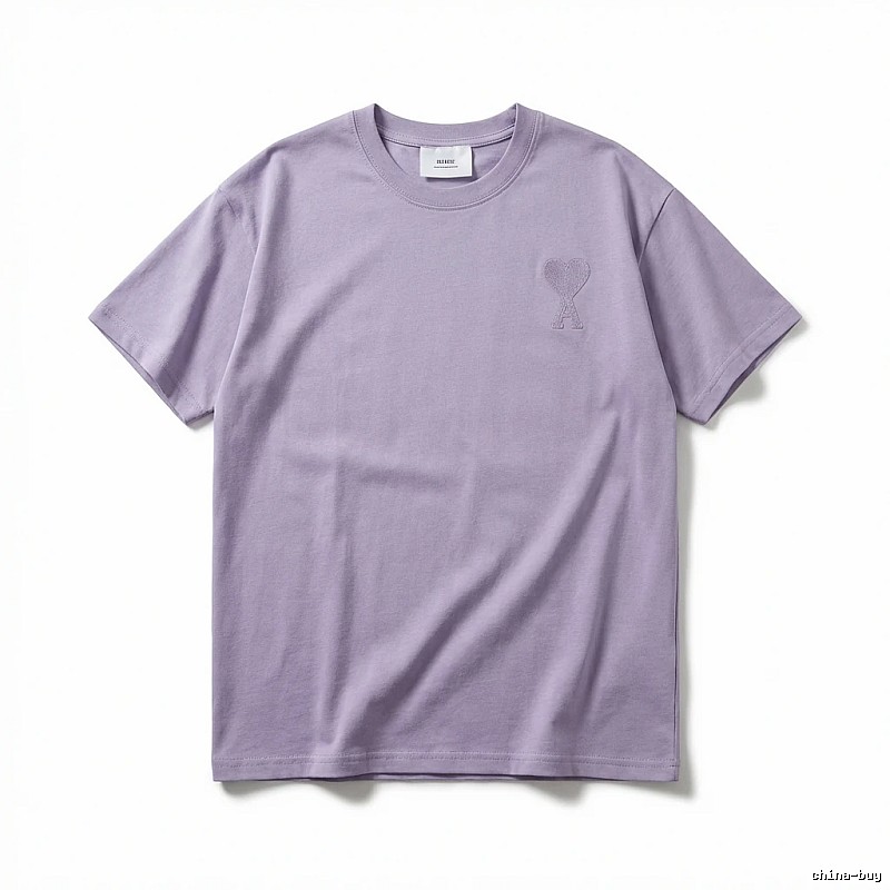 AMI Love Minimalist Style Light Purple T-shirt