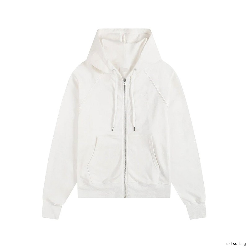 AMI simple style white hoodie
