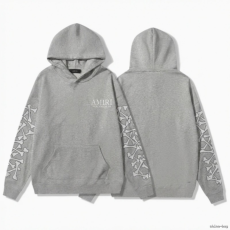 AMIRI gray hoodie with bone print