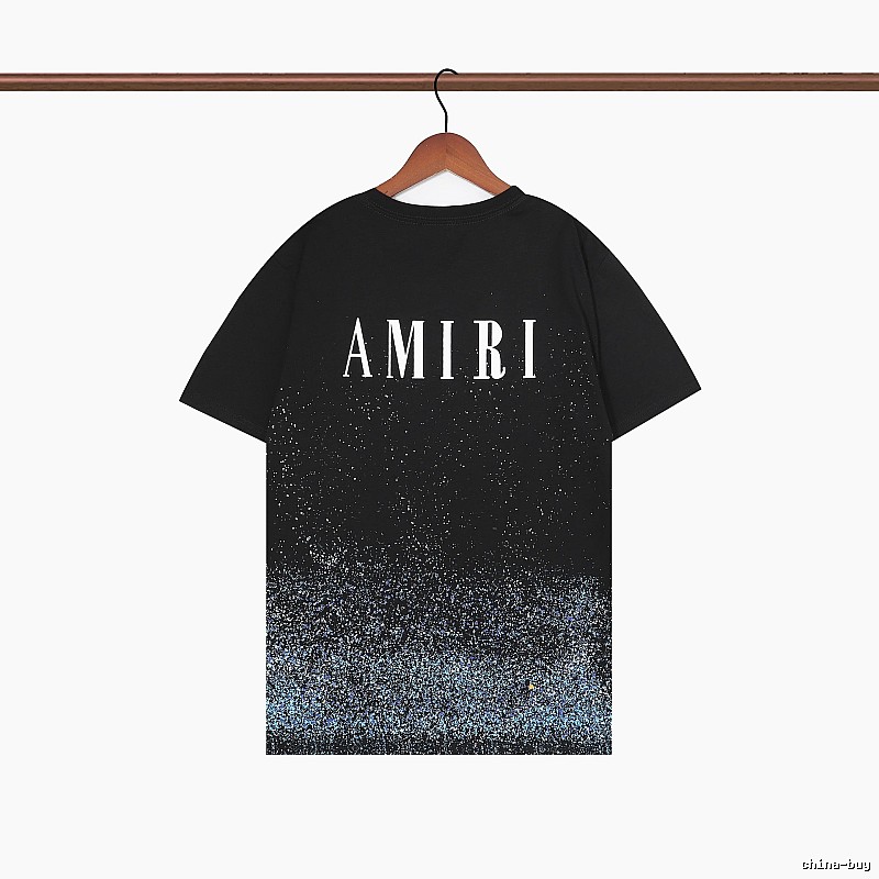 Amiri Premium Style Graphic T-shirt White Blue Amiri for Resort Outfits