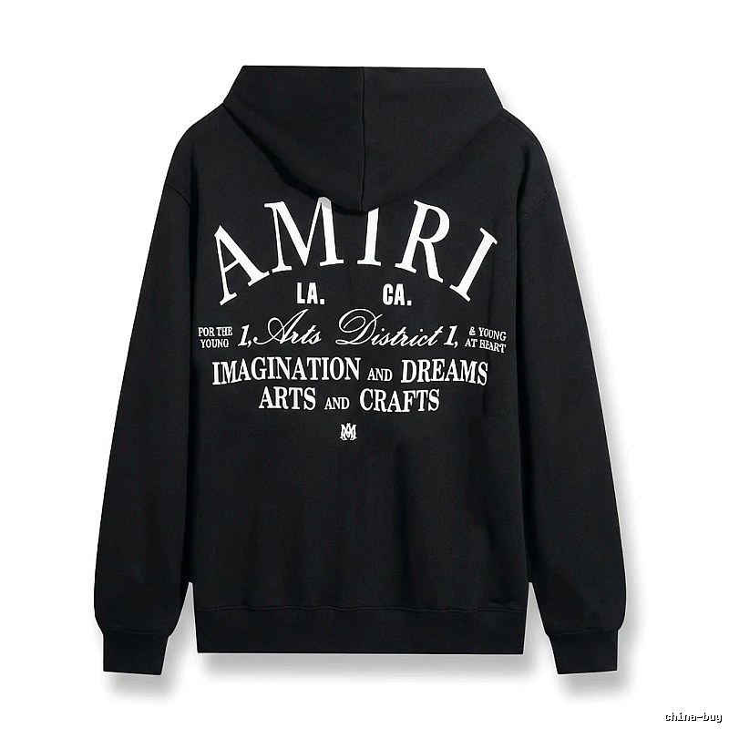 AMIRI printed style black hoodie