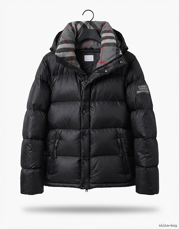 Balenciaga checkered style black down jacket