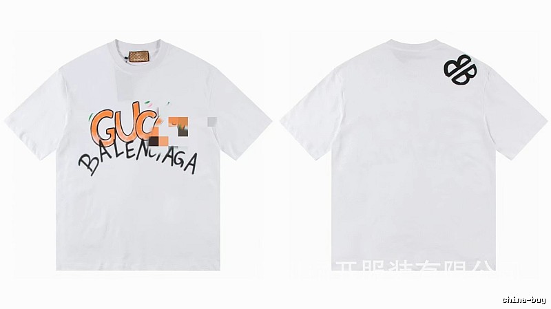 Balenciaga Co-branded Graffiti Street Style White T-shirt