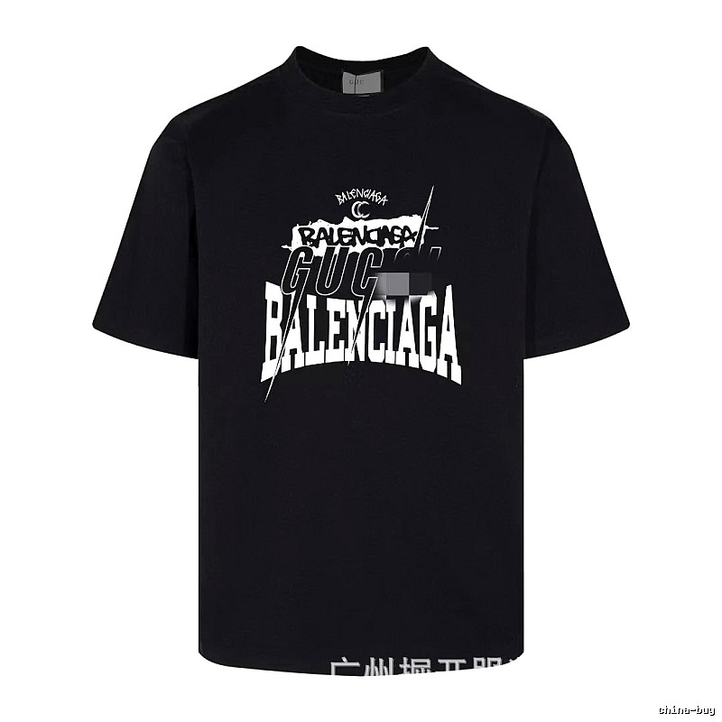 Balenciaga Co-branded Street Style Black Short-sleeve T-shirt