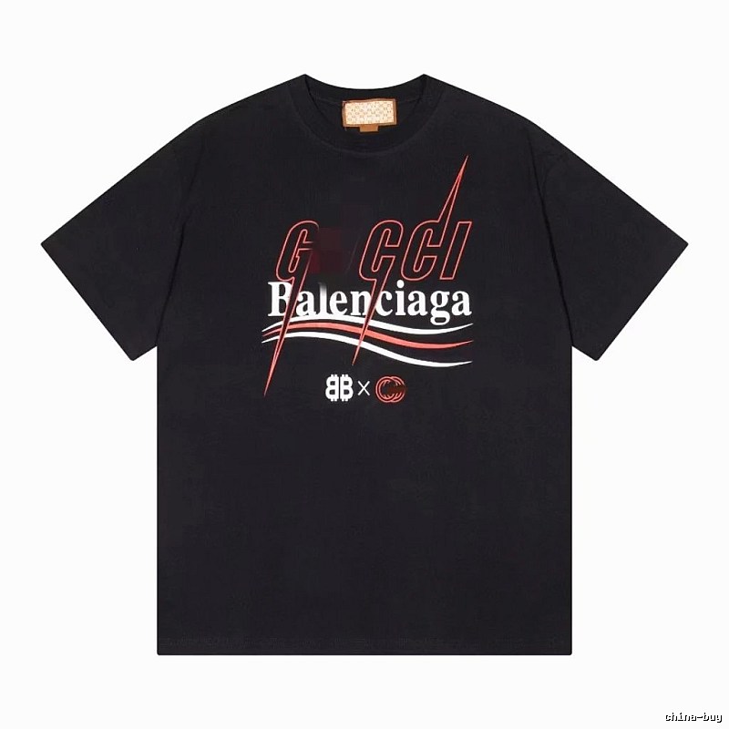 Balenciaga Co-branded Trendy Style Black Short-sleeve T-shirt