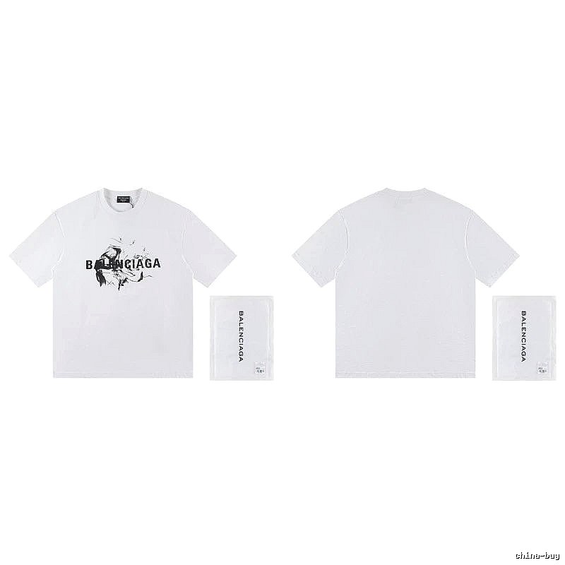 Balenciaga Graffiti Print Street Style White T-Shirt