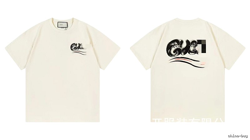Balenciaga Graffiti Street Style Off-White Short-Sleeve T-Shirt