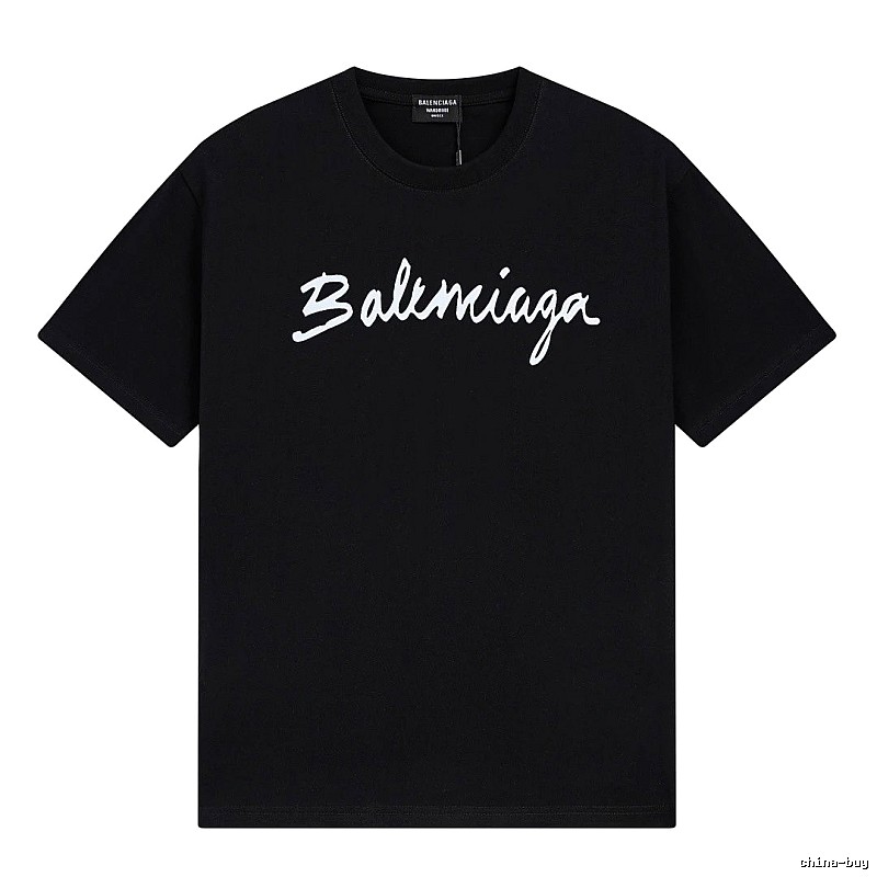 Balenciaga Handwritten Trendy Style Black T-shirt