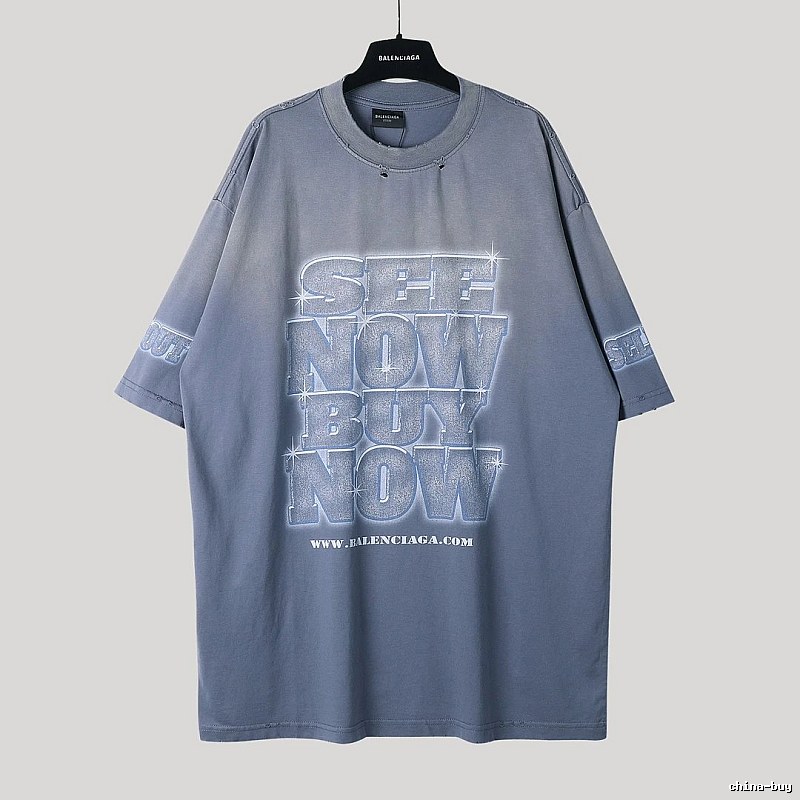 Balenciaga letter grey short-sleeve