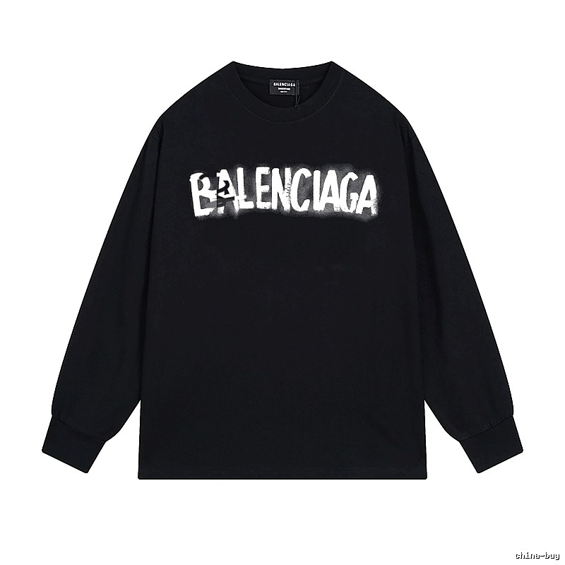 Balenciaga letter style black T-shirt