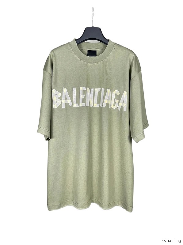 Balenciaga letter-style olive green T-shirt