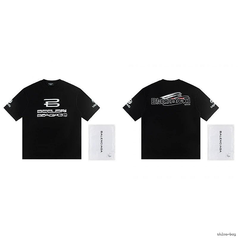 Balenciaga Printed Street Style Black T-shirt