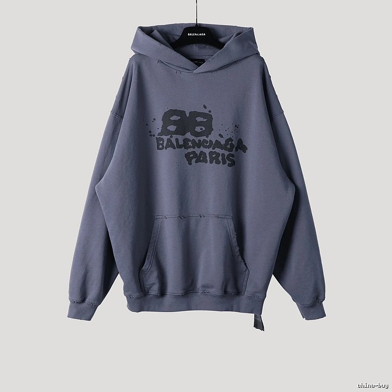 Balenciaga retro-style grey hoodie