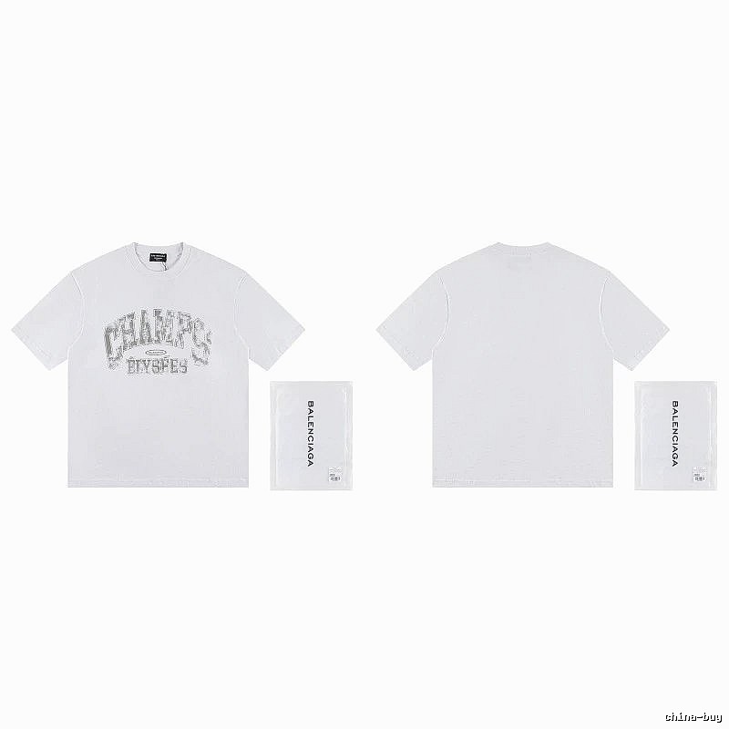 Balenciaga Vintage Distressed Lettering White T-Shirt