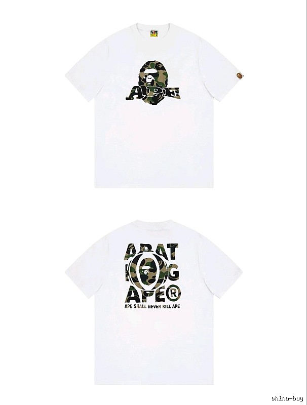 Bape Ape Head Camouflage Style White T-shirt