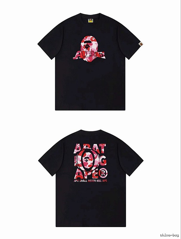 Bape camouflage-style black T-shirt