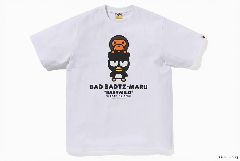 Bape cartoon - printed white T - shirt