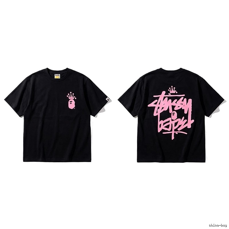 Bape Crown Graffiti Style Black T-shirt