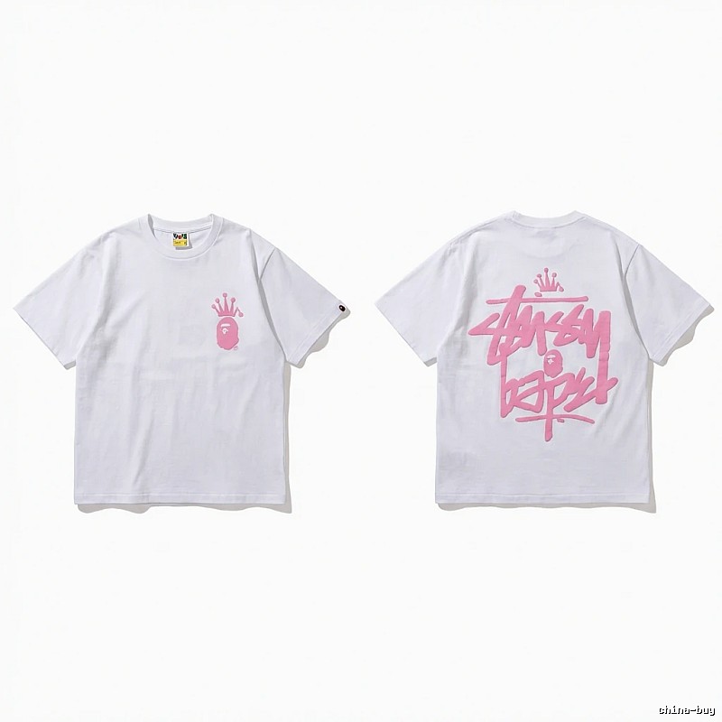 Bape Crown Graffiti Style White T-shirt