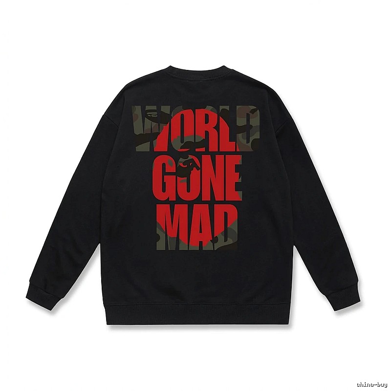 Bape letter print style black sweatshirt