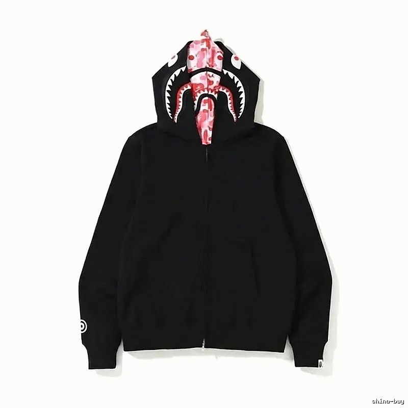 Bape Shark Series Black Streetwear Hoodie