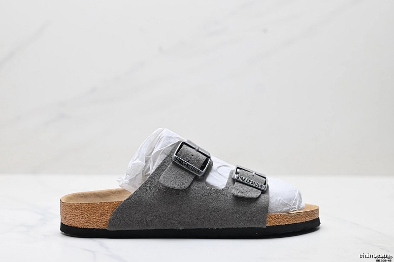 BIRKENSTOCK Classic Casual Style Grey Slide Sandals