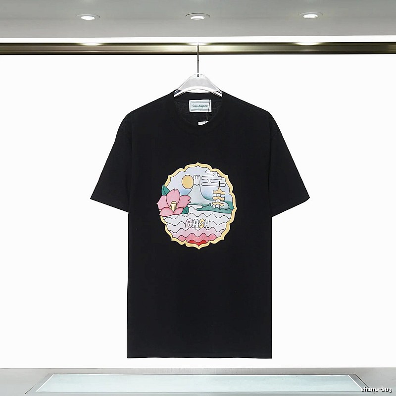 Casablanca Print Retro Style Black T-shirt