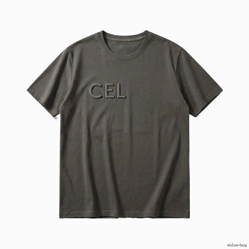 CELINE minimalist style dark gray T-shirt