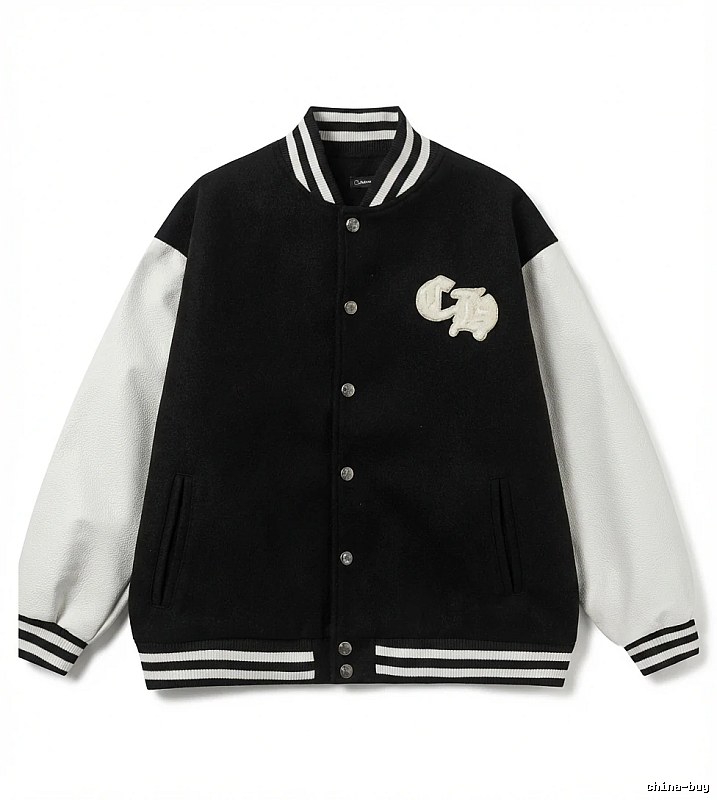 Chrome Hearts baseball jacket with black and white color blocking