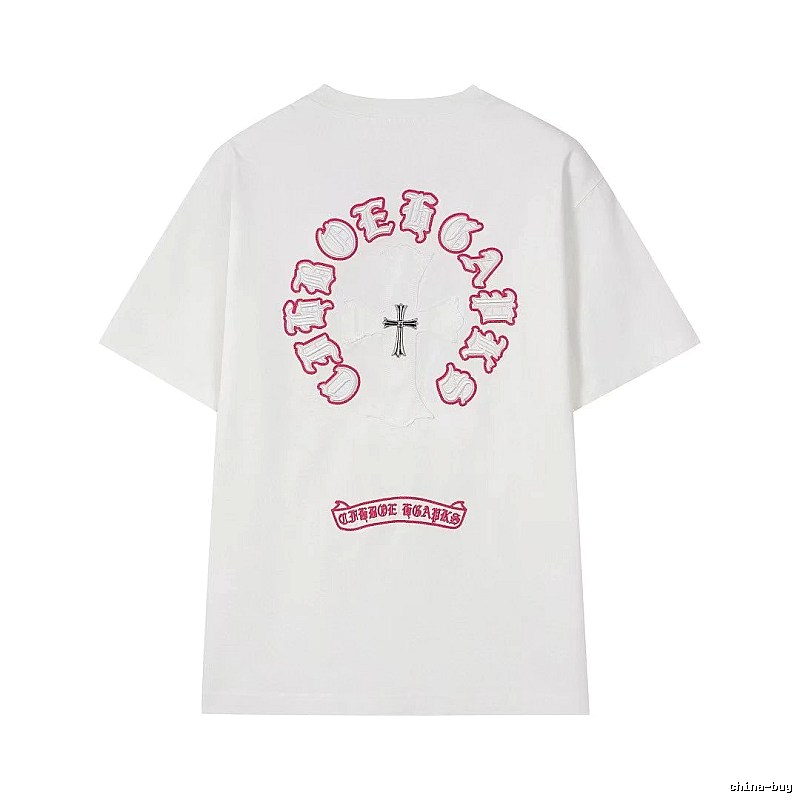 Chrome Hearts Cross Embroidered Street Style White T-Shirt