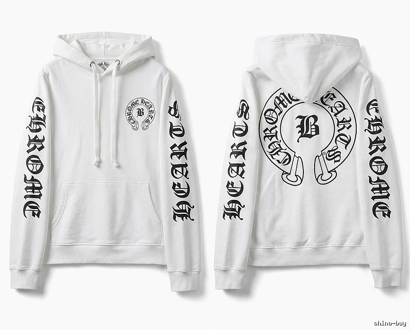Chrome Hearts Gothic-style white hoodie