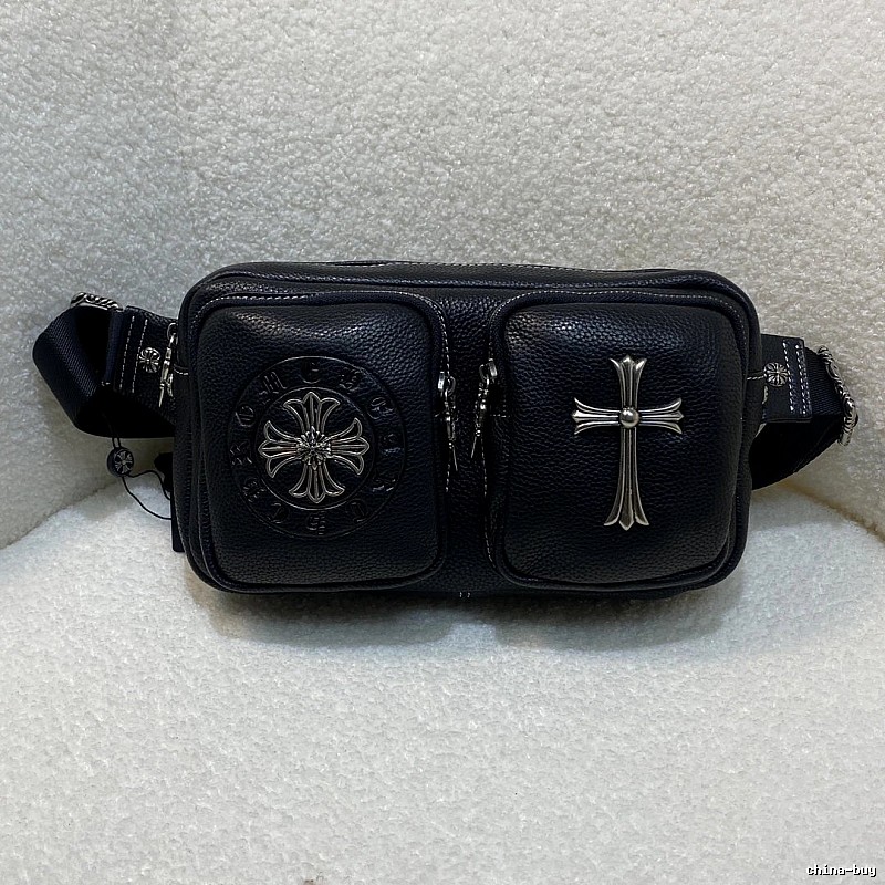 Chrome Hearts Waist Bag with Black Double-pocket Bag for Daily Rotation