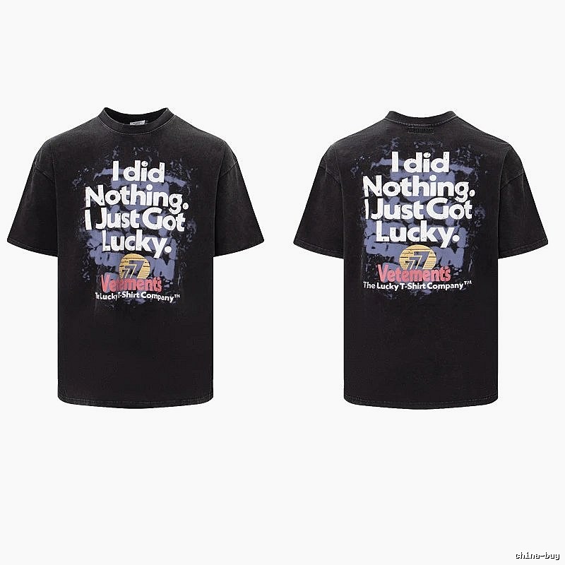 Classic Statement graphic T-shirt Black Colorful Lucky for Daily Styling