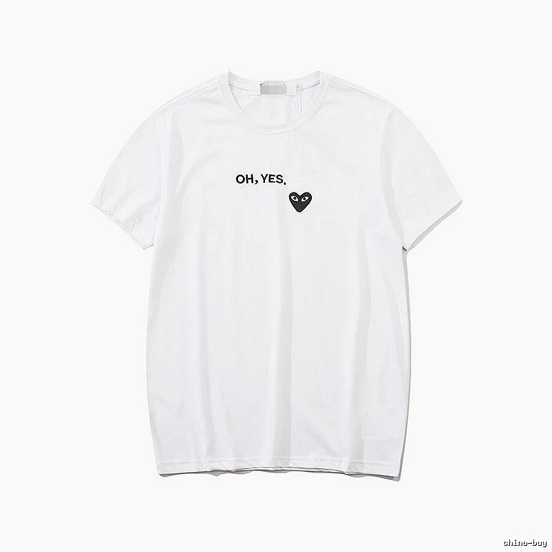 Comme des Garcons PLAY 2021-87 White Style 2187 Heart Logo T-Shirt Statement Graphic