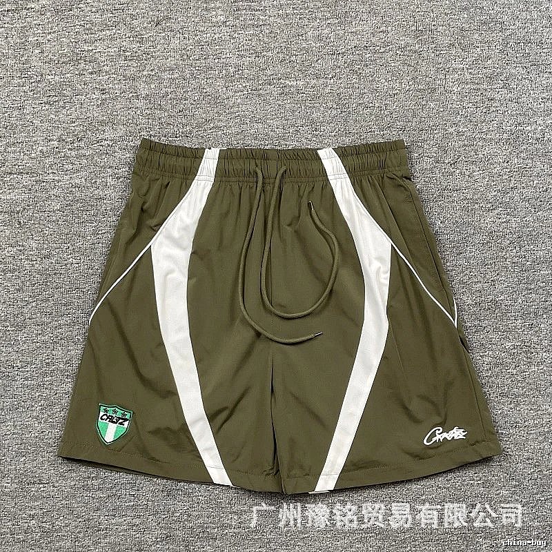 Corteiz Badge Street Style Military Green Casual Sports Shorts