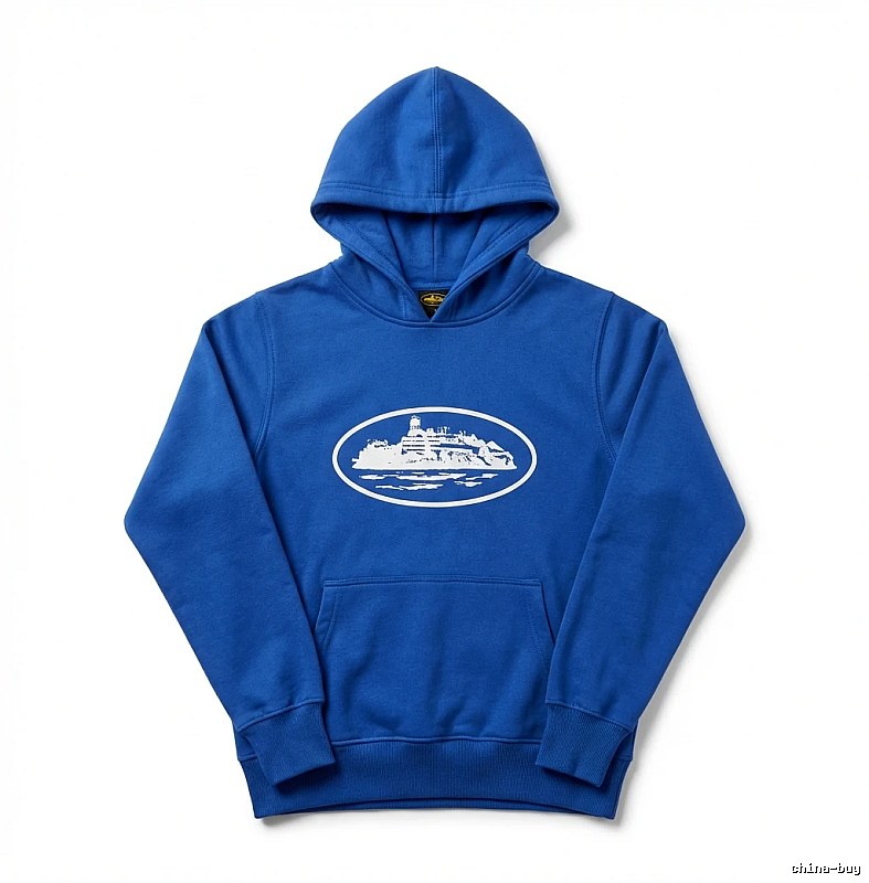 Corteiz Boat Logo Trendy Blue Sweatshirt