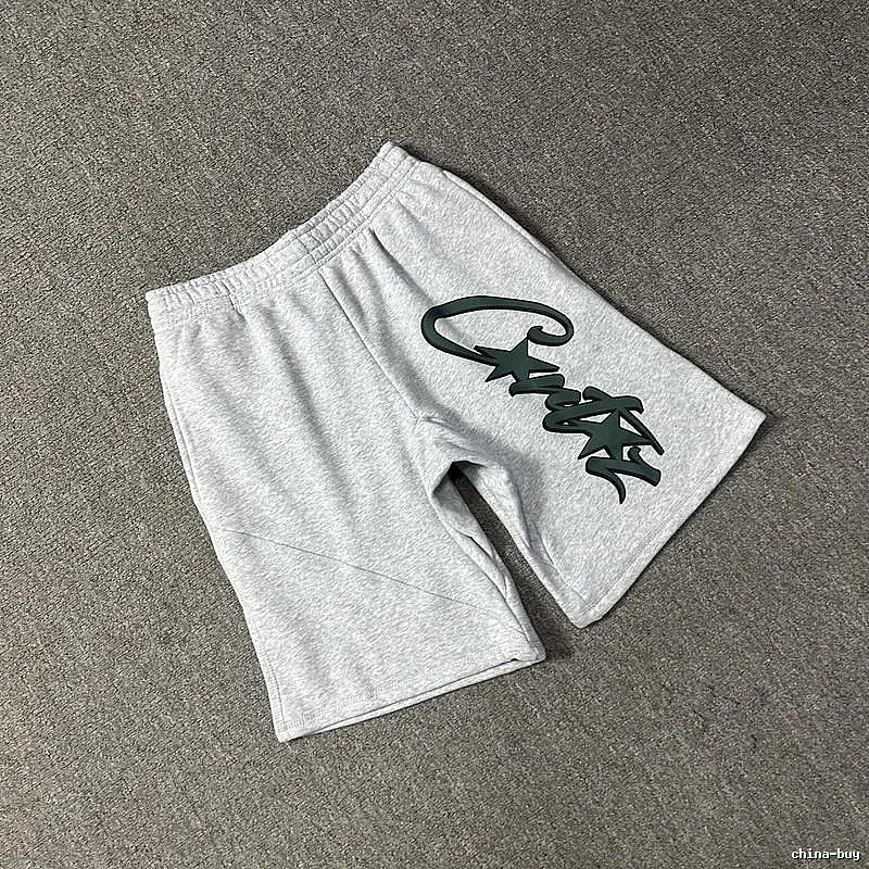 Corteiz letter-style grey shorts