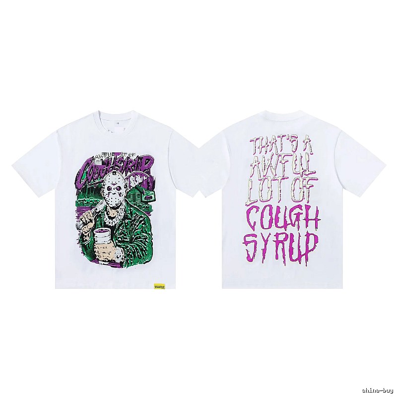 COUGH SYRUP Jason Print Street Style White T-shirt