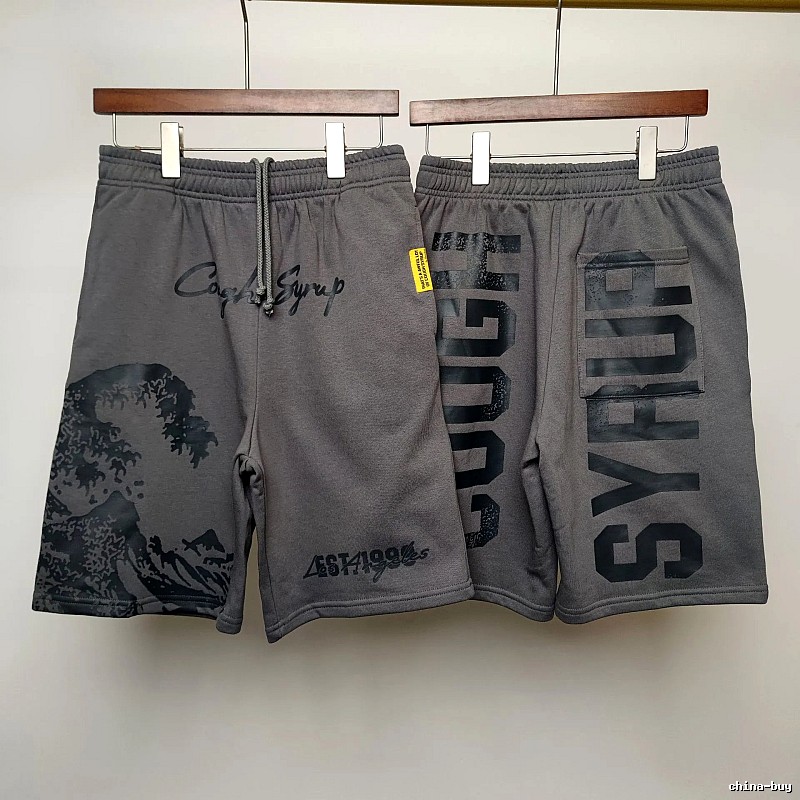 COUGH SYRUP Printed Street Style Grey Shorts
