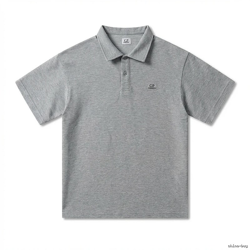 C.P Company's minimalist gray polo shirt