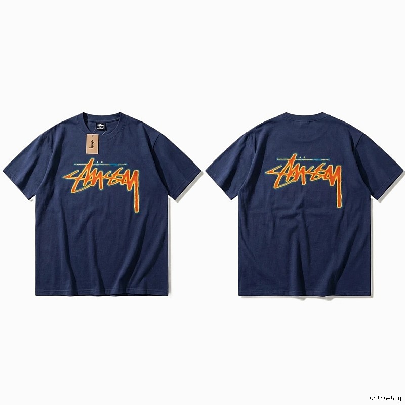 Dark blue T-shirt with Stussy graffiti style