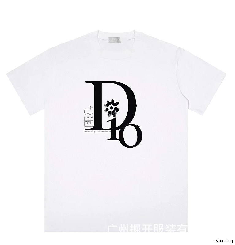 Dior Co-branded Trendy Style Printed White T-Shirt