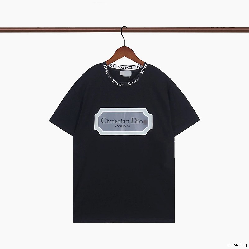 Dior Couture Minimalist Style Black Short-Sleeve T-Shirt