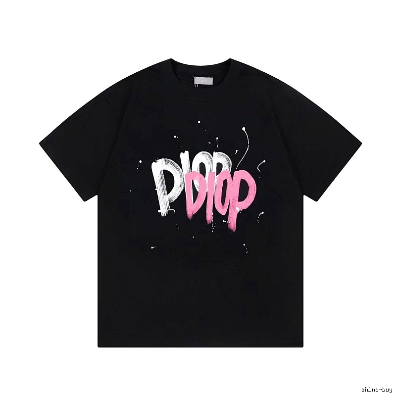 Dior Graffiti Trend Style Black Short-sleeve T-shirt