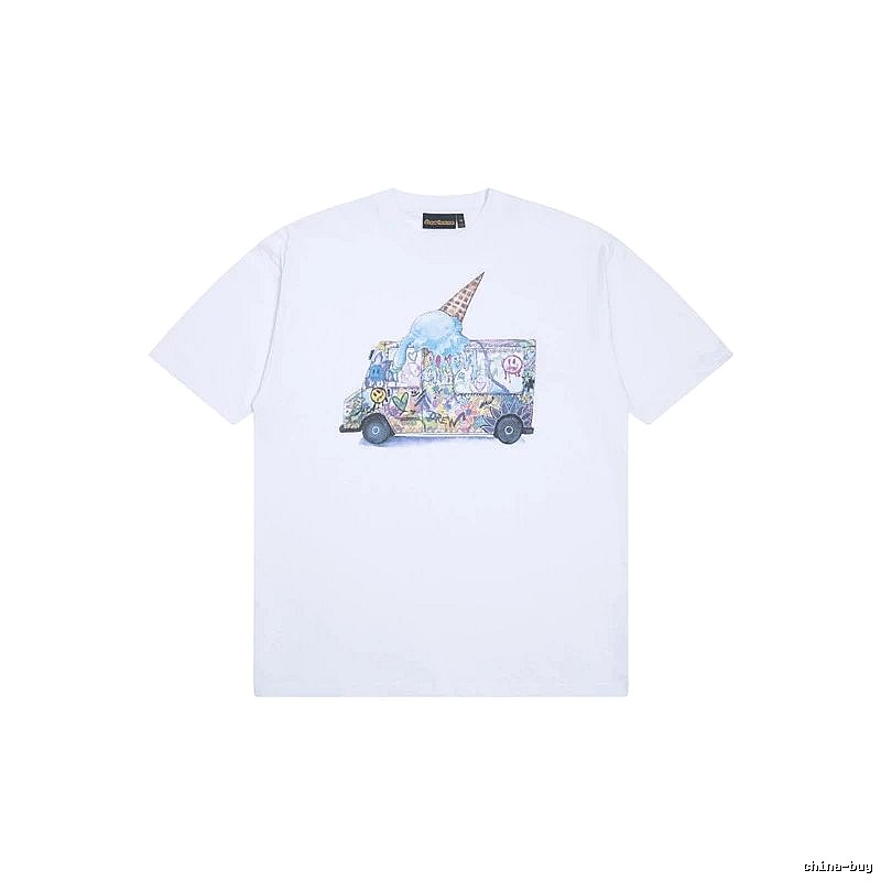 DREW Graffiti Ice Cream Truck Street Style White T-shirt