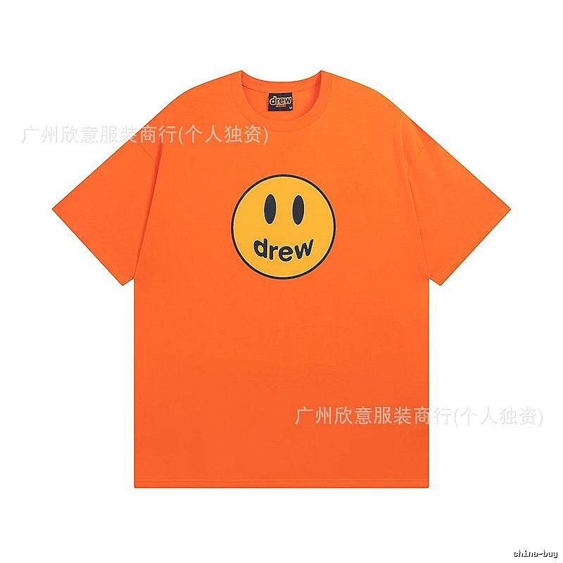 DREW Smiley Series Street Style Orange Short Sleeve T-shirt