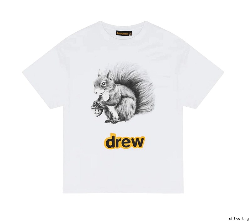 DREW Squirrel Print Street Style White T-Shirt