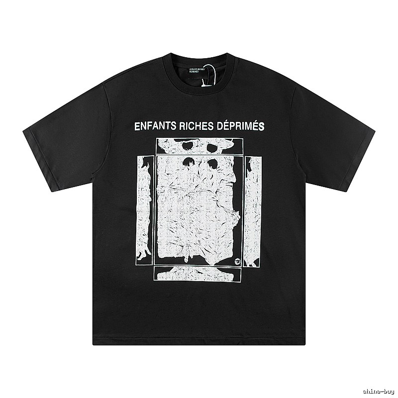 ERD Portrait Print Dark Style Black T-shirt