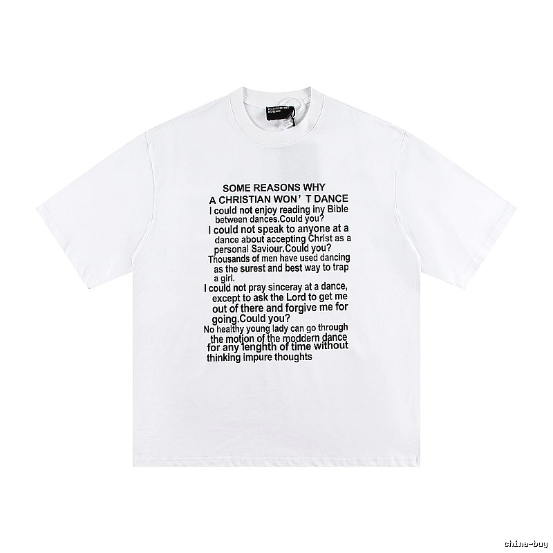 ERD Slogan Print Street Style White T-Shirt